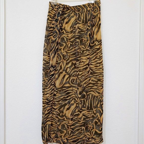 Vintage Georgiou Studio mid-length skirt, animal print (size 0-2) - Picture 7 of 13